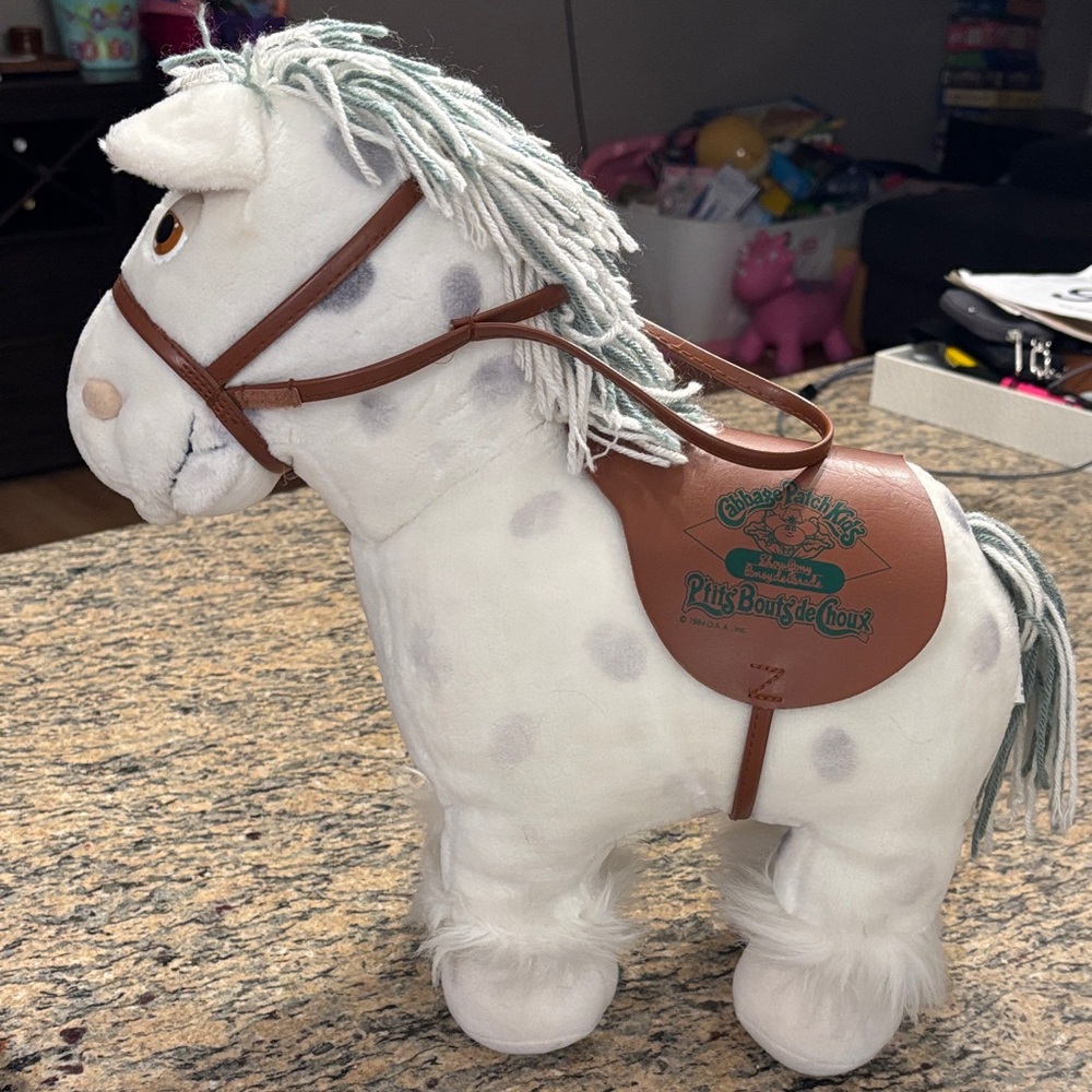 Vintage Cabbage Patch Kids Plush Horse with Saddle Pony Ride N Rest Coleco